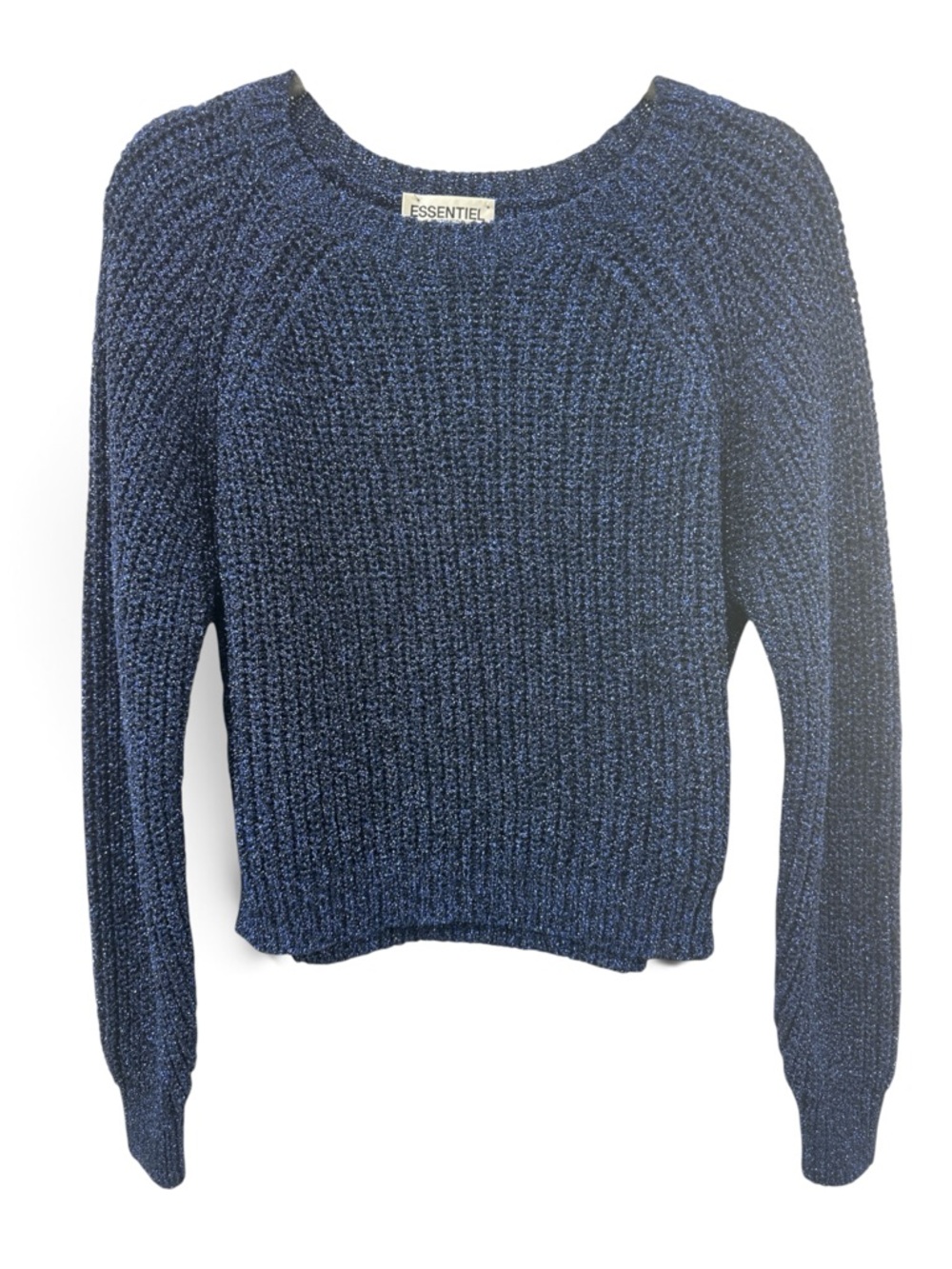 Essentiel Deep Navy Textured Crewneck Sweater